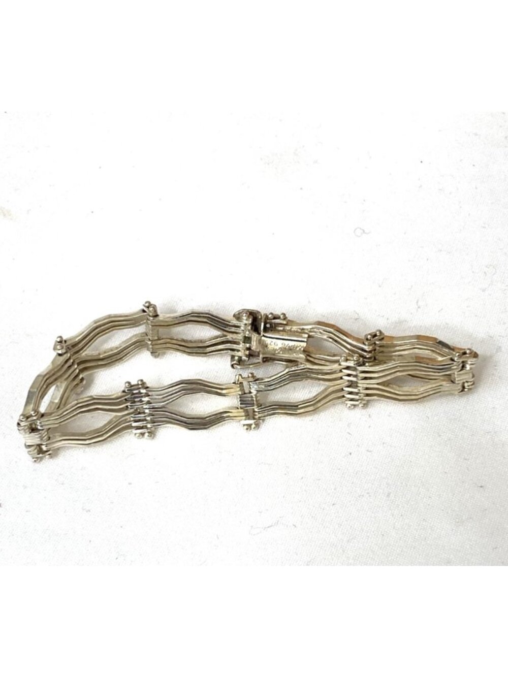 premex 925 sterling silver chain flat link bracelet 7 inches MCM Statement Mod